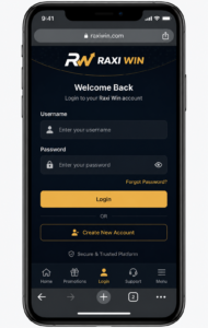 Access Raxi Win mobile login using smartphone
